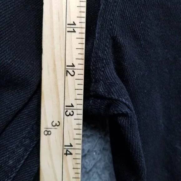 Nasty Gal Jeans Womens 8 Black Organic Cotton High Wide Leg Frayed Crop *Read* - Picture 8 of 16